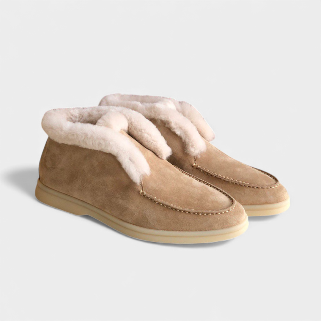 Open Walk Women’s Suede Fur Loafers