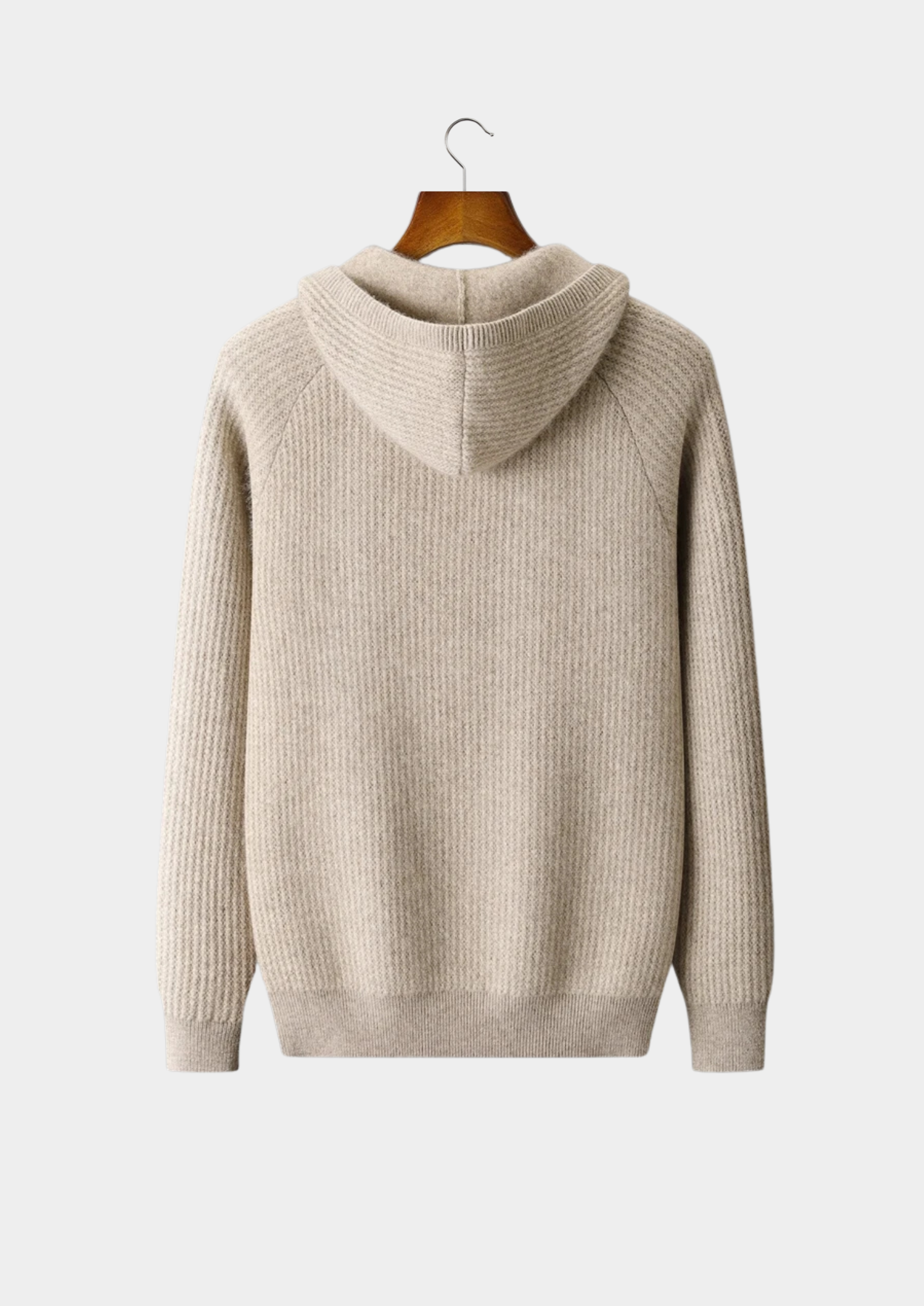 Extra-Fine Merino Wool Ribbed Zipper Hoodie