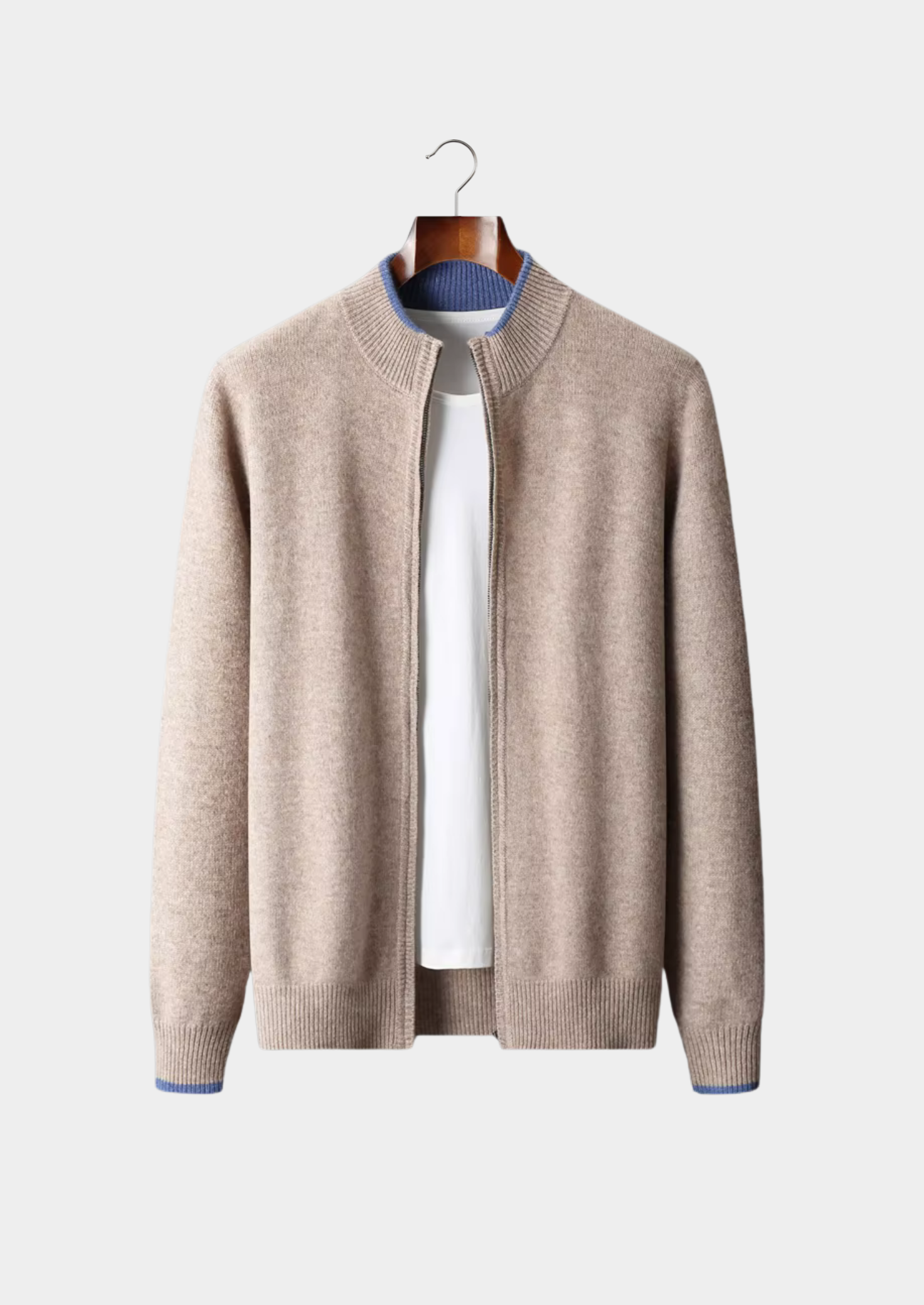 Extra-Fine Merino Wool Zip Cardigan